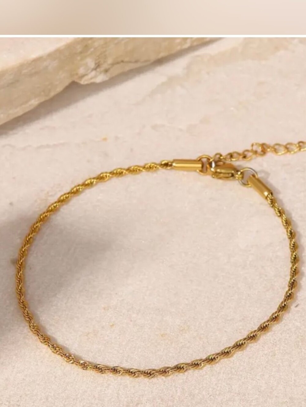 Fashion Jewelry Gold Rope Anklet New With Tags